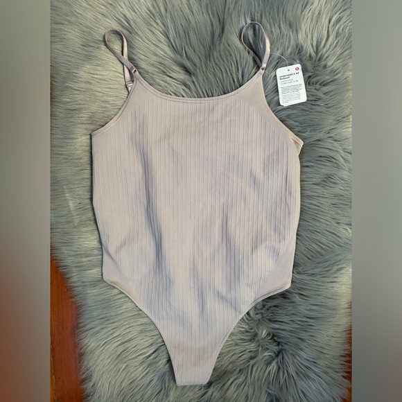 NWT Lululemon Underneath It All Bodysuit Smoky Blush Pink Ribbed Women SZ L - Picture 1 of 5